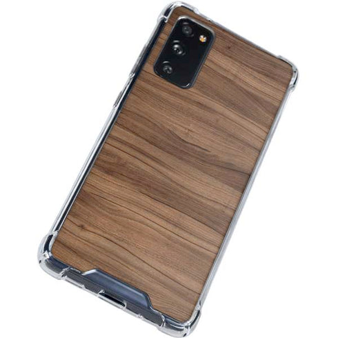 Natural Walnut Wood Galaxy S20 FE Clear Case